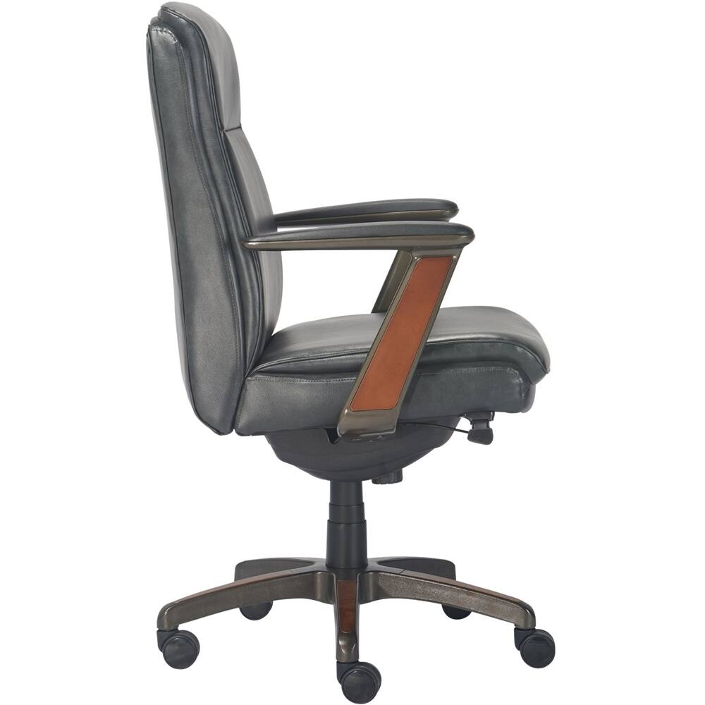 Alt View 13. La-Z-Boy - Big and Tall Executive Office Chair with Lumbar Support Ergonomic Home Desk Chair with Padded Arms & Adjustable Height - Black.