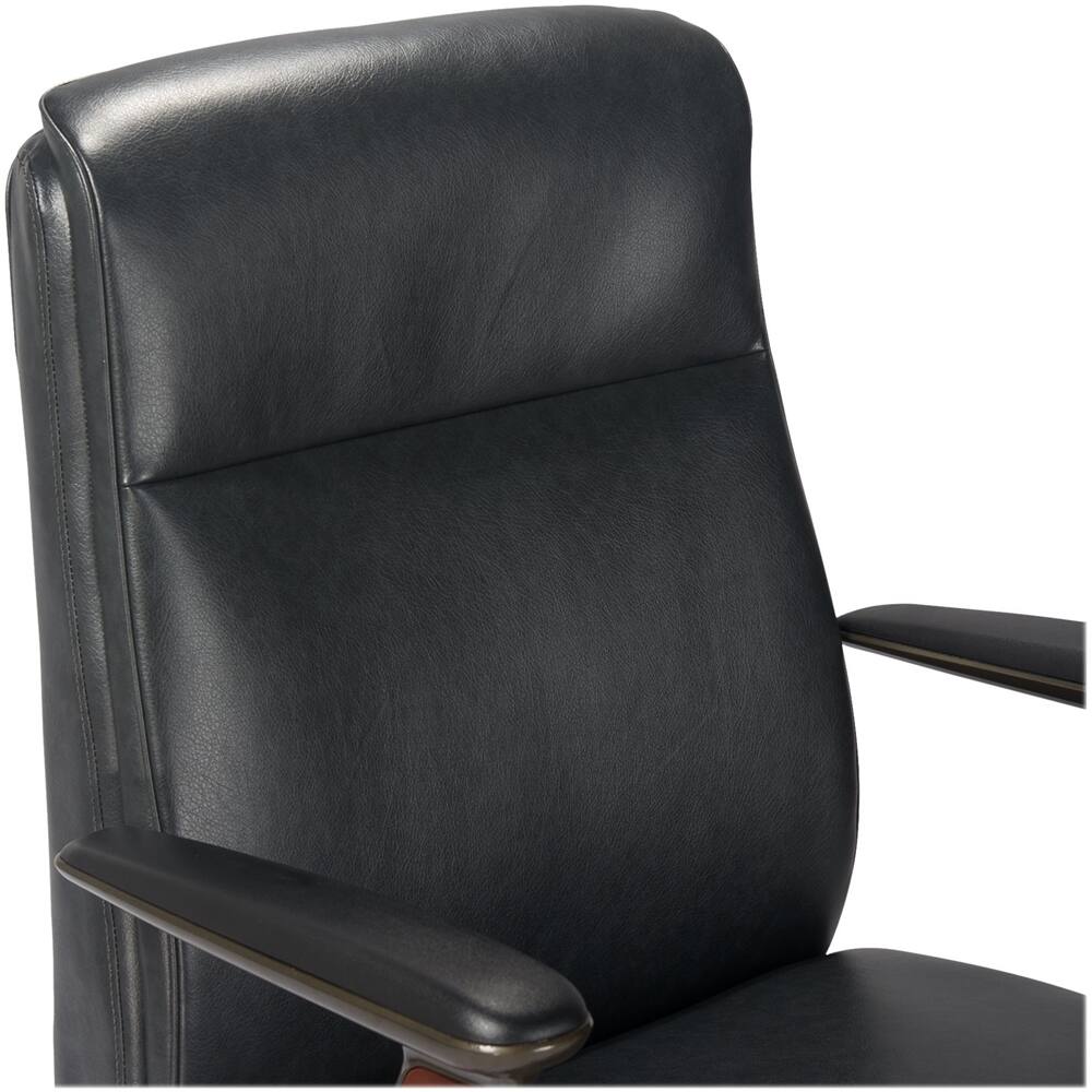 Alt View 14. La-Z-Boy - Big and Tall Executive Office Chair with Lumbar Support Ergonomic Home Desk Chair with Padded Arms & Adjustable Height - Black.