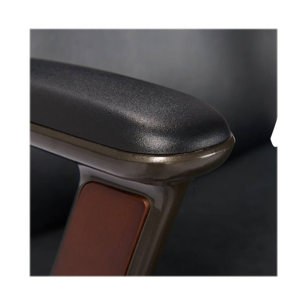 Alt View 17. La-Z-Boy - Big and Tall Executive Office Chair with Lumbar Support Ergonomic Home Desk Chair with Padded Arms & Adjustable Height - Black.