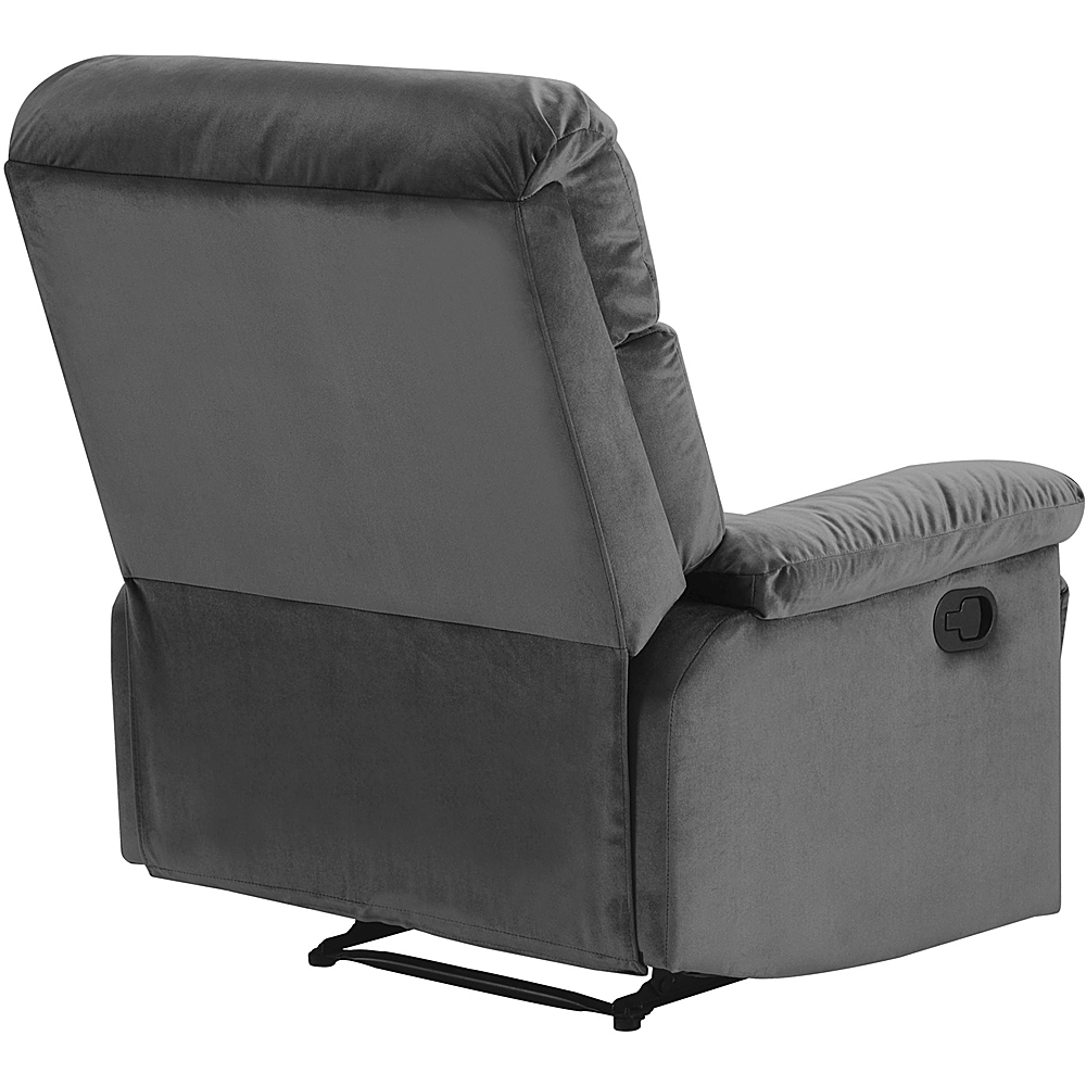 ProLounger Plush Low-Pile Velour Tufted Back Extra Large Wall Hugger Reclining Chair - Smoke Gray