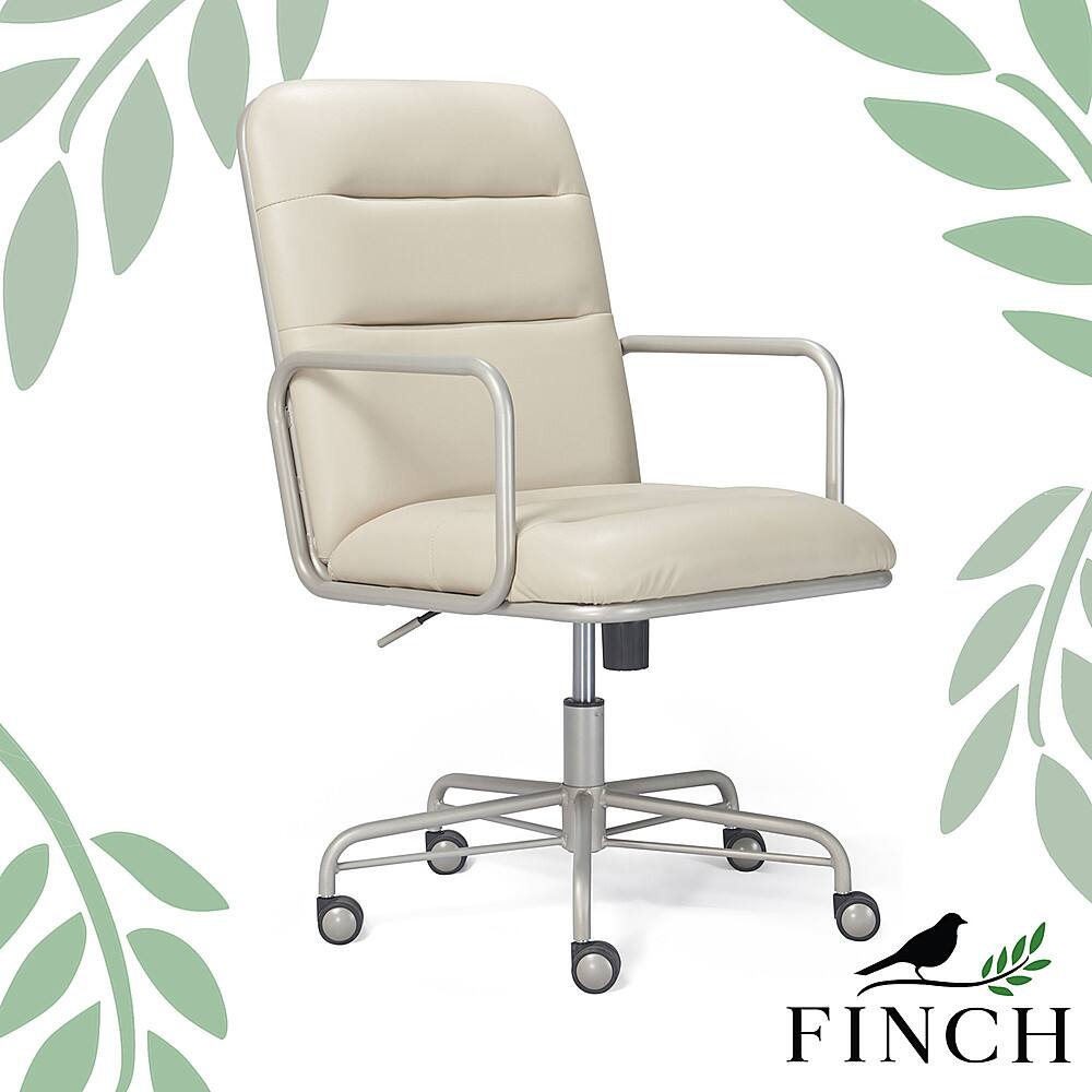 Left. Finch - Franklin Bonded Leather Office Chair - Ivory.