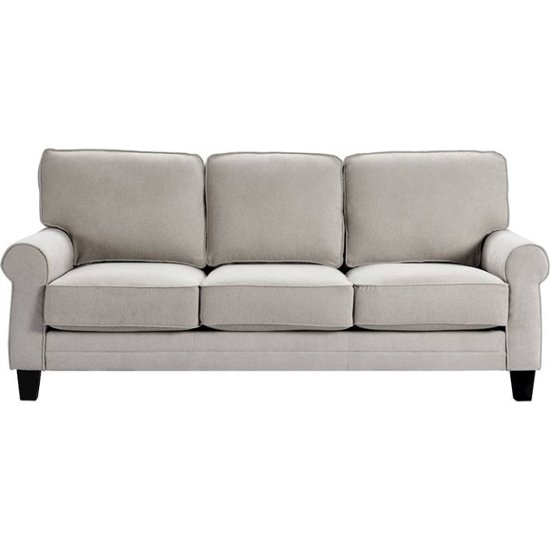 Front Zoom. Serta - Copenhagen 3-Seat Fabric Sofa - Light Gray.