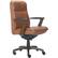 Left. La-Z-Boy - Dawson Faux Leather and Wood Frame Executive Chair - Saddle Brown.