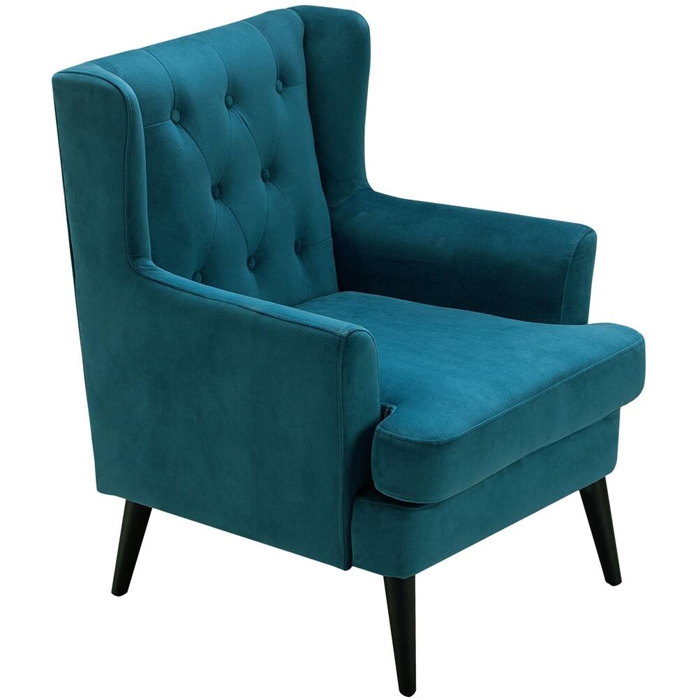 Left. Elle Decor - Traditional Wing Chair - French Teal.