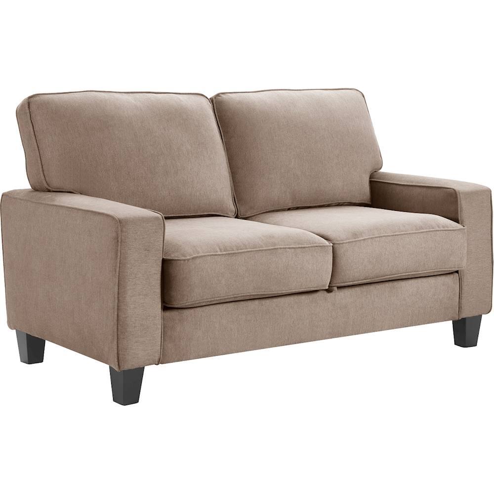 Angle. Serta - Palisades Modern 2-Seat Fabric Loveseat - Soft Tan.