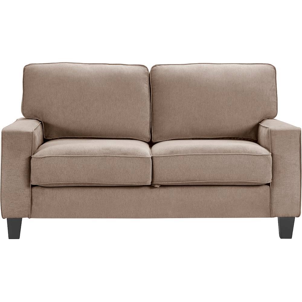 Front. Serta - Palisades Modern 2-Seat Fabric Loveseat - Soft Tan.