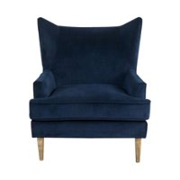 Finch - Mid-Century Modern Wing Chair - Dark Blue - Front_Zoom