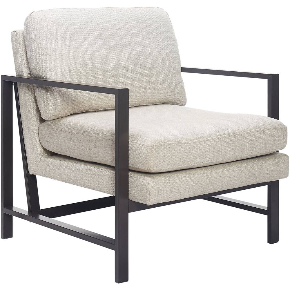 Left. Tommy Hilfiger - Mid-Century Linen Accent Chair - Neutral.
