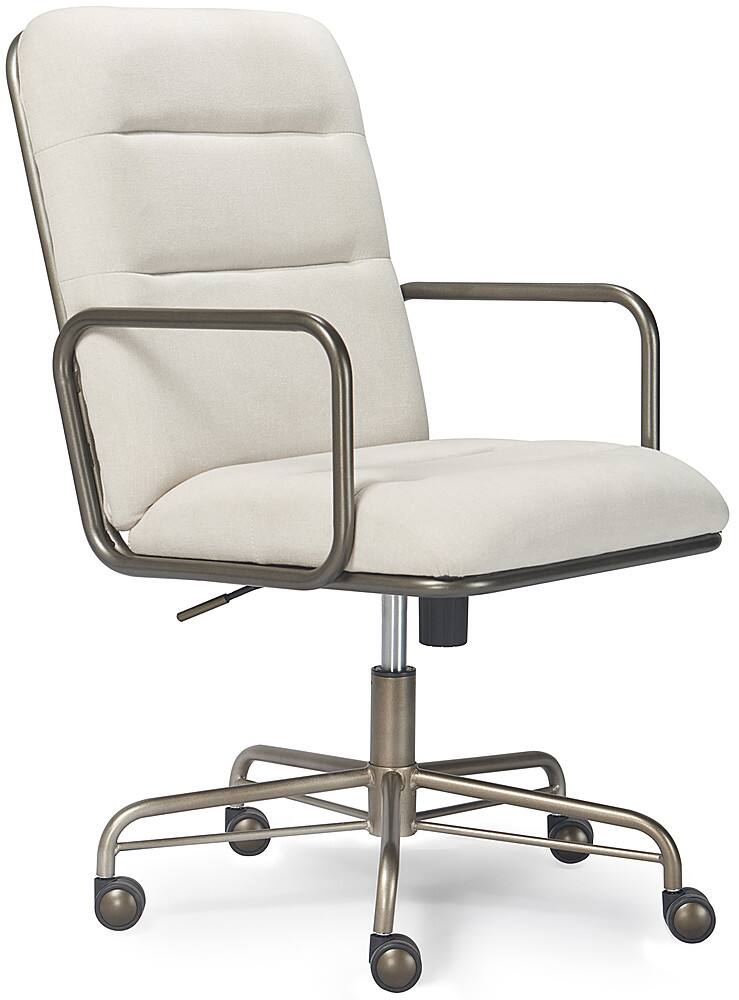 Angle. Finch - Franklin Bonded Leather Office Chair - Cream.