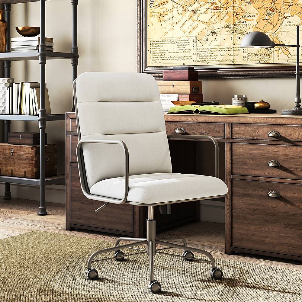 Alt View 11. Finch - Franklin Bonded Leather Office Chair - Cream.