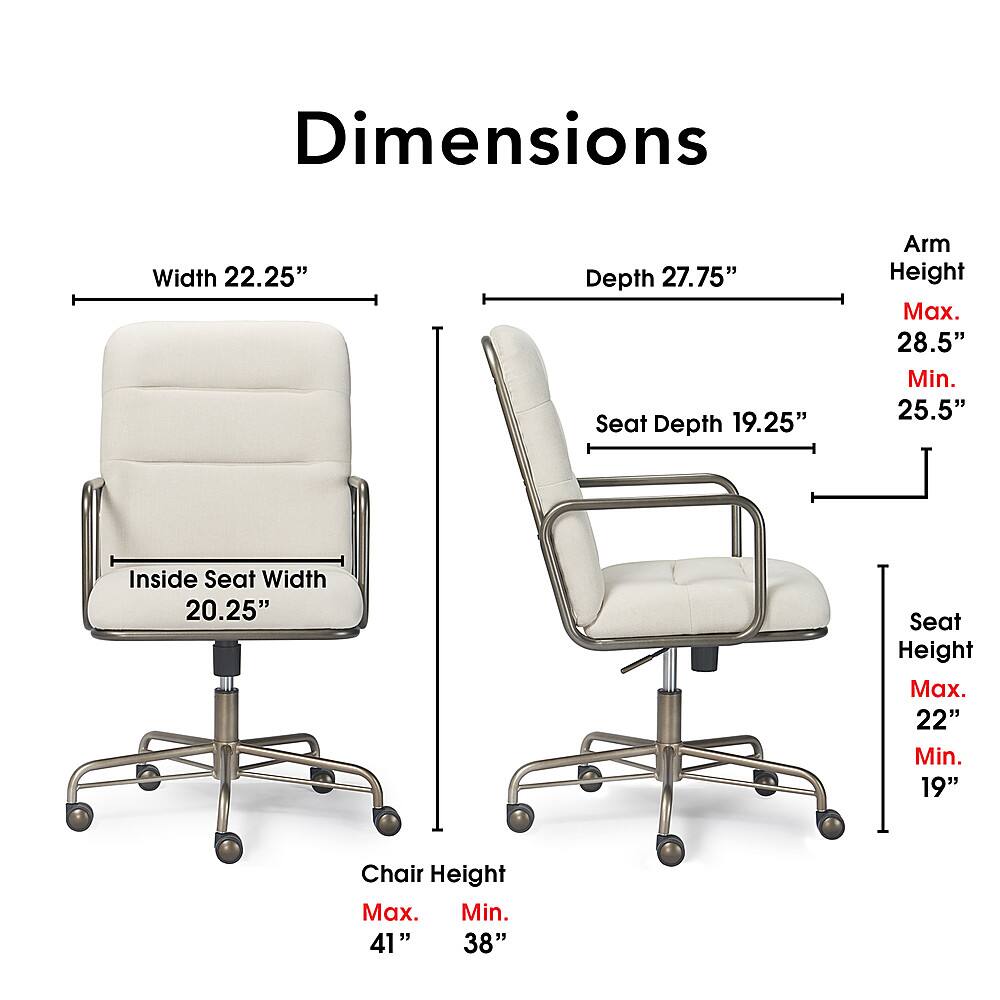 Alt View 12. Finch - Franklin Bonded Leather Office Chair - Cream.