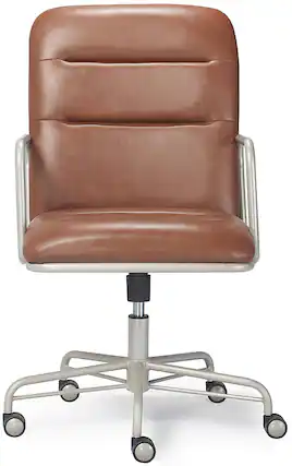 Front. Finch - Franklin Bonded Leather Office Chair - Brown.