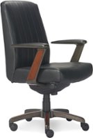 La-Z-Boy - Bennett Bonded Leather Executive High-Back Ergonomic Office Chair - Black - Front_Zoom