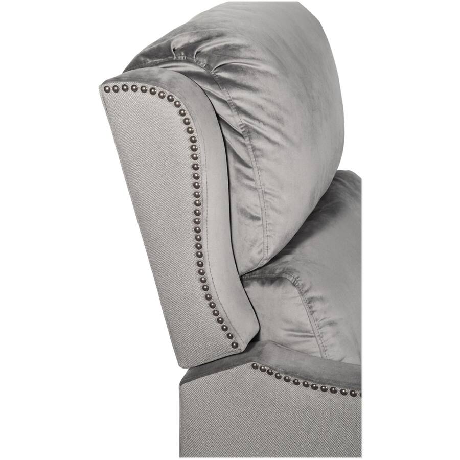Modern Card Function Finch Modern Recliner Linen/Smoke Gray Velvet - Best Buy