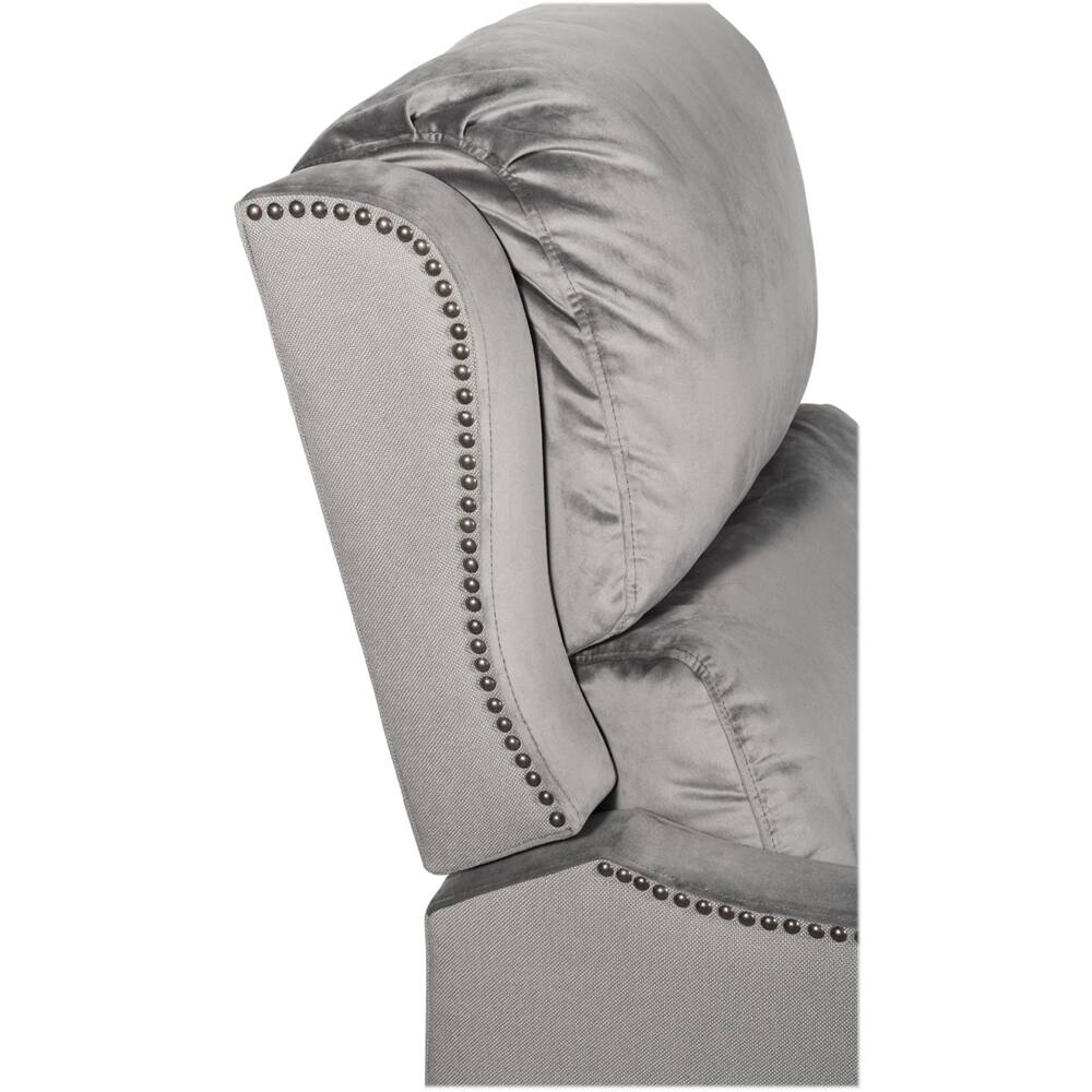 Alt View 13. Finch - Modern Recliner - Linen/Smoke Gray Velvet.