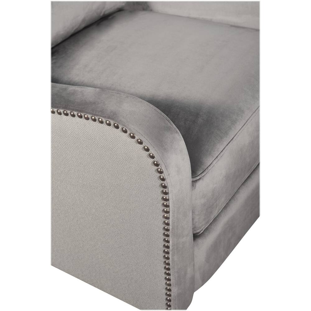 Alt View 14. Finch - Modern Recliner - Linen/Smoke Gray Velvet.