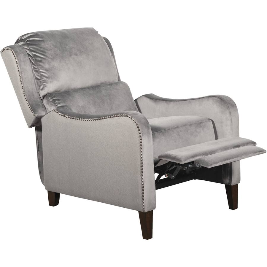 Modern Card Function Finch Modern Recliner Linen/Smoke Gray Velvet - Best Buy