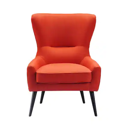 Front. Finch - Mid-Century Modern Armchair - Orange.