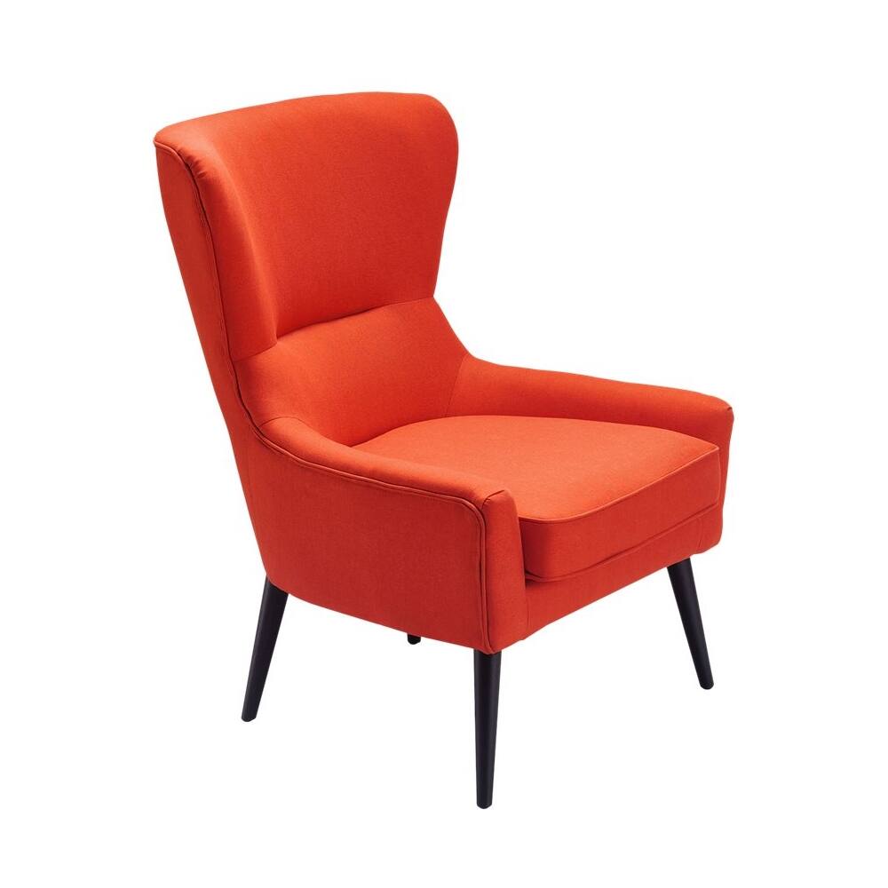 Left View: Finch - Mid-Century Modern Armchair - Orange