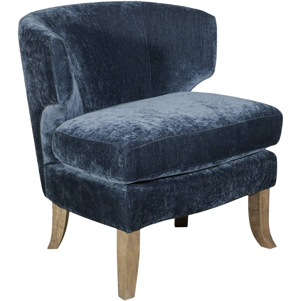 Left View: Finch - Contemporary Wing Chair - Blue