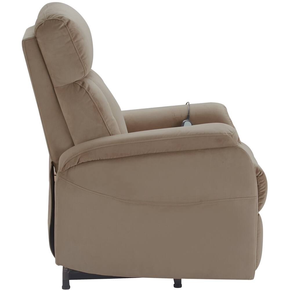 Alt View 13. Click Decor - Contemporary Recliner With Storage Pockets - Taupe.
