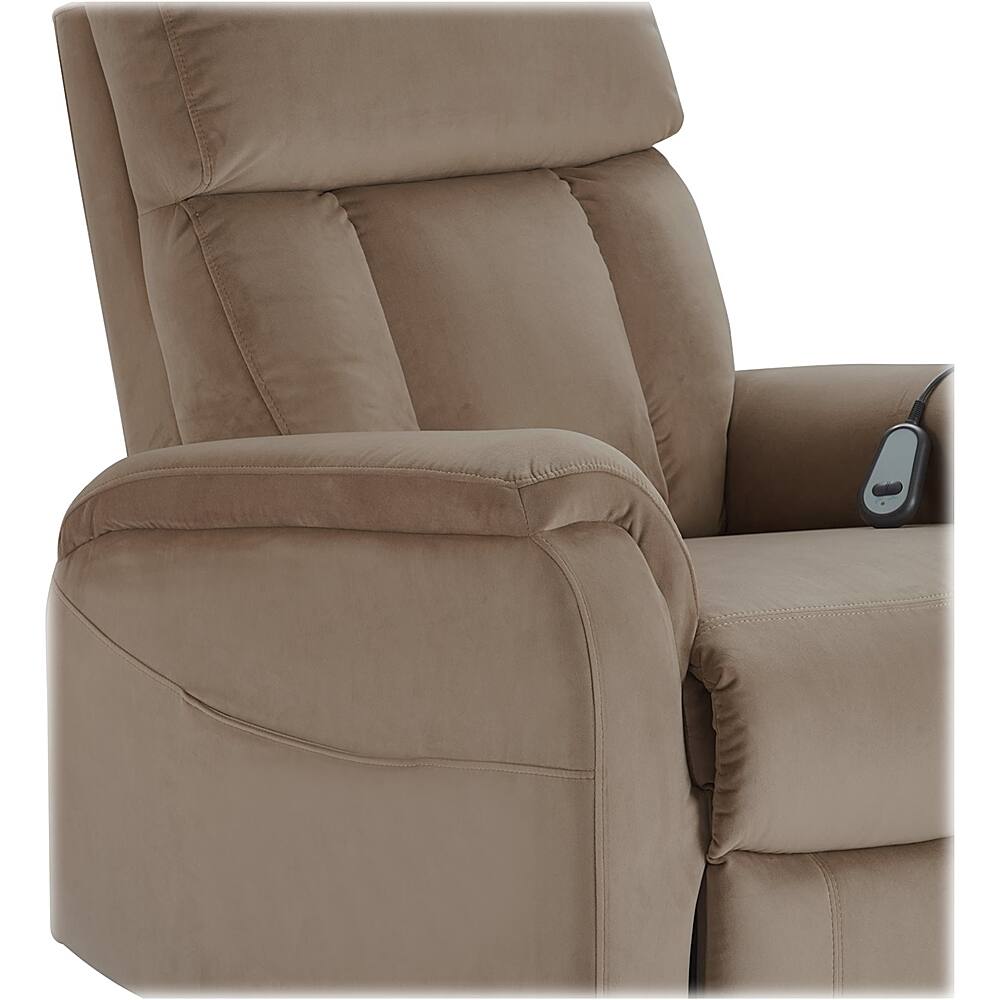 Alt View 14. Click Decor - Contemporary Recliner With Storage Pockets - Taupe.