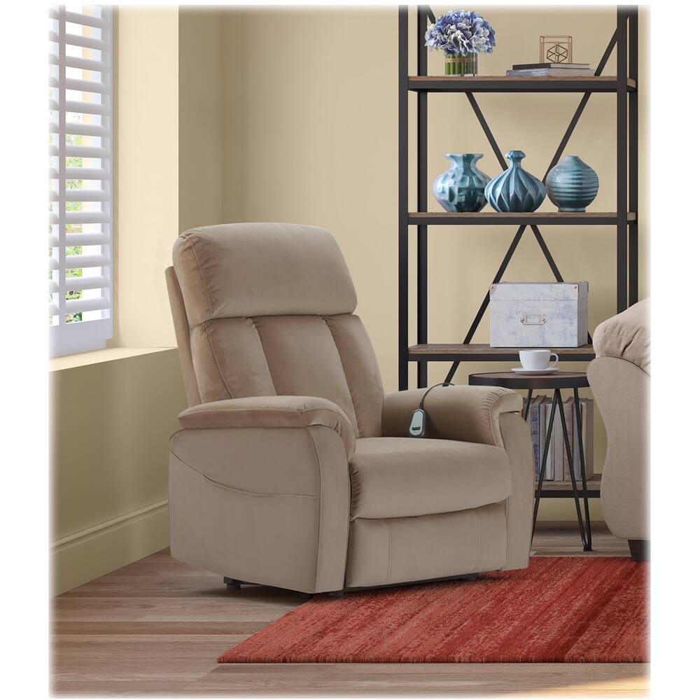 Alt View 18. Click Decor - Contemporary Recliner With Storage Pockets - Taupe.