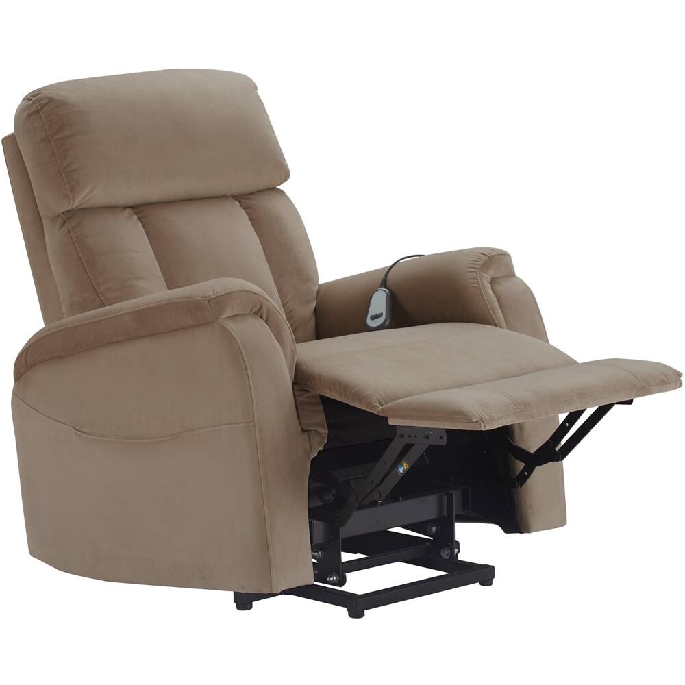 Alt View 19. Click Decor - Contemporary Recliner With Storage Pockets - Taupe.