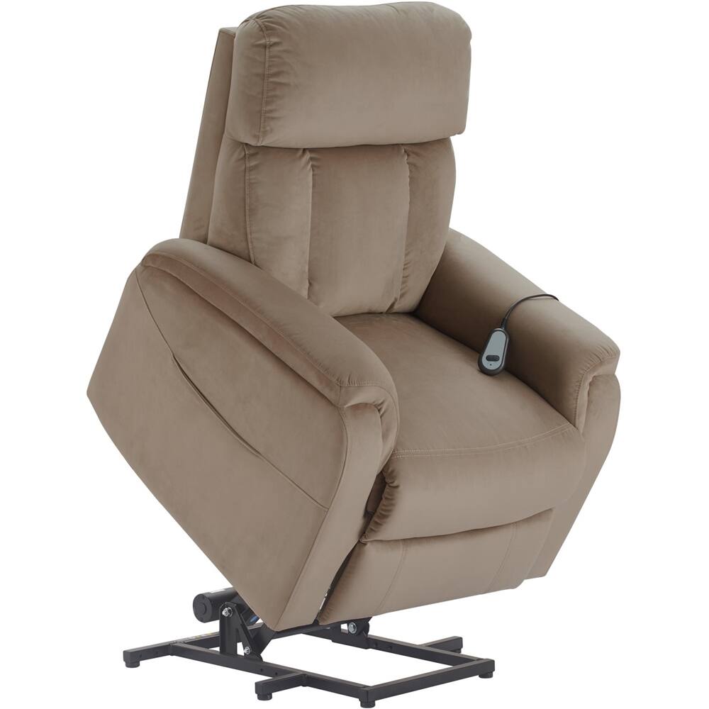 Alt View 20. Click Decor - Contemporary Recliner With Storage Pockets - Taupe.