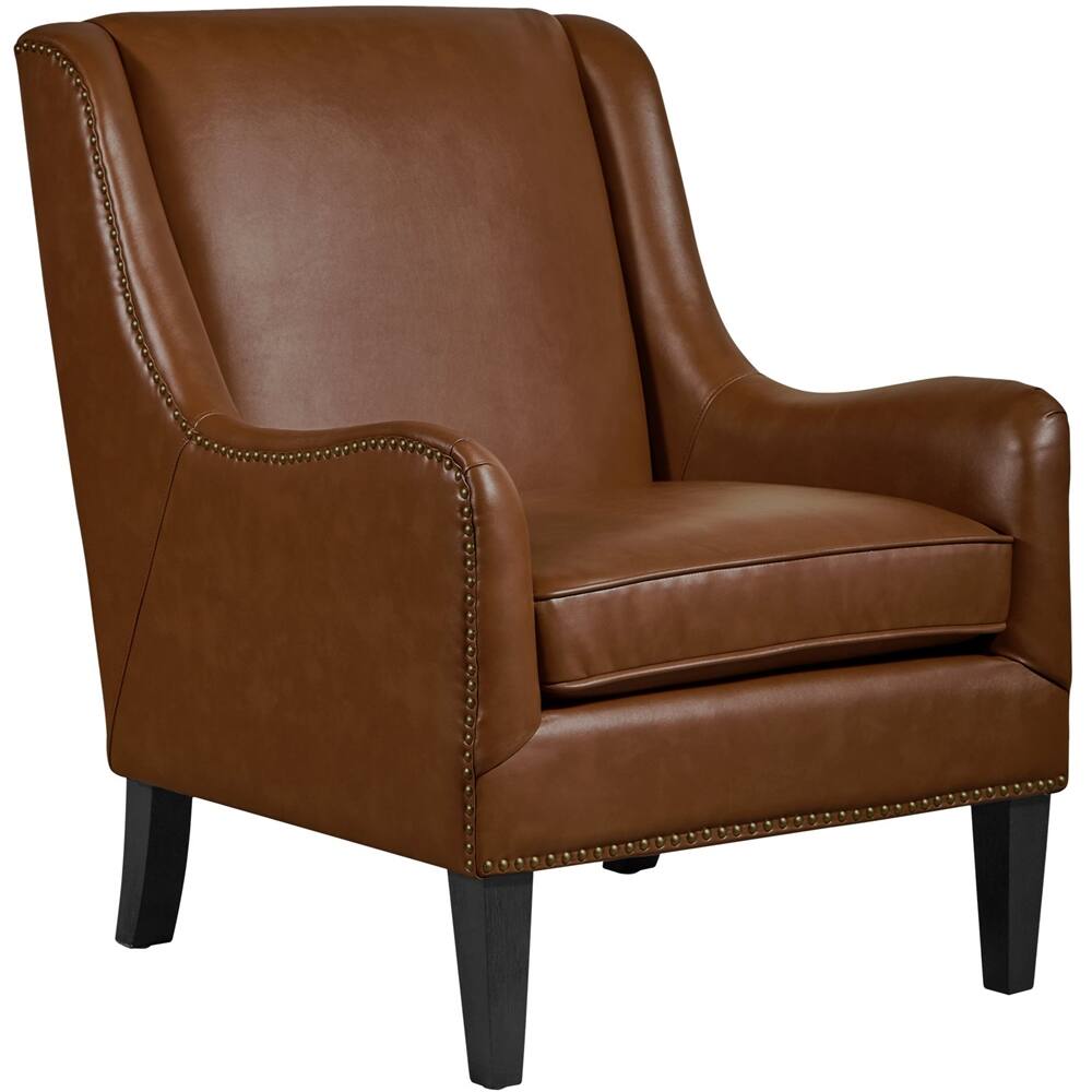 Left View: Finch - Traditional Armchair - Cognac Brown