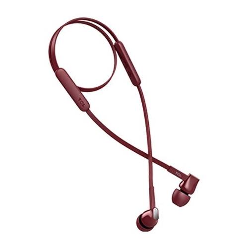 Left View: TCL - MTRO series MTRO100BTRD Wireless In-Ear Headphones - Burgundy Crush