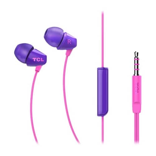 Front. TCL - SOCL series SOCL100PP Wired In-Ear Headphones - Sunrise Purple.