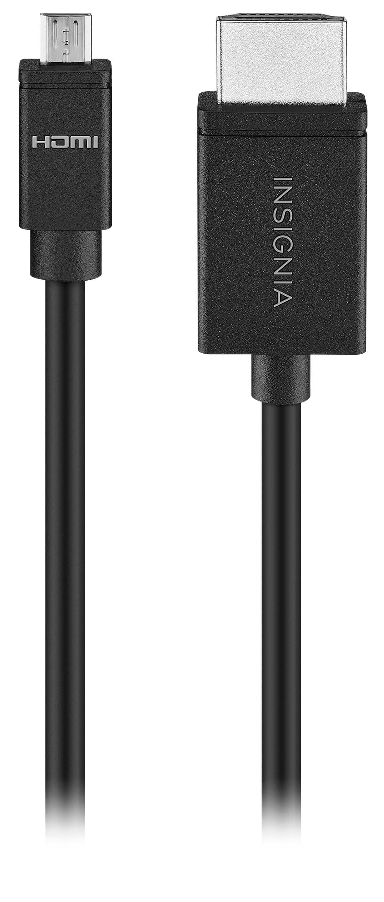 Left. Insignia™ - 8’ Micro HDMI Cable to HDMI - Black.