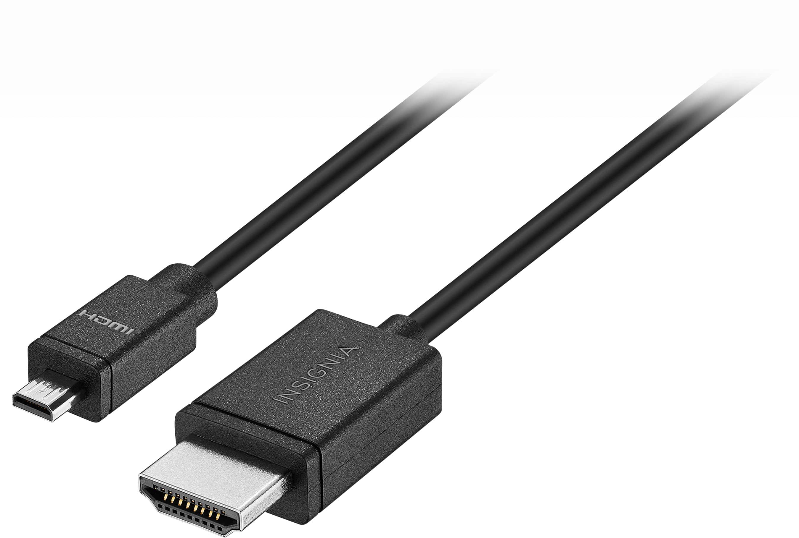 Front. Insignia™ - 8’ Micro HDMI Cable to HDMI - Black.