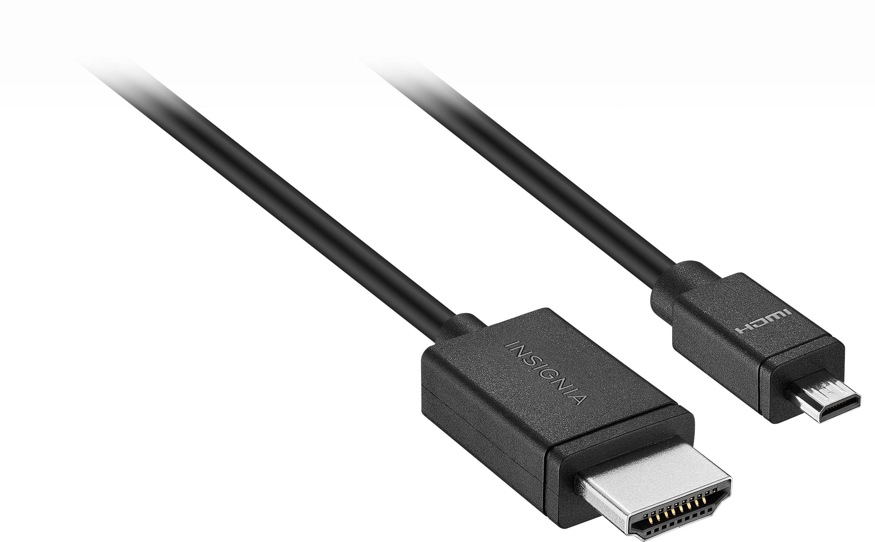 Angle. Insignia™ - 8’ Micro HDMI Cable to HDMI - Black.