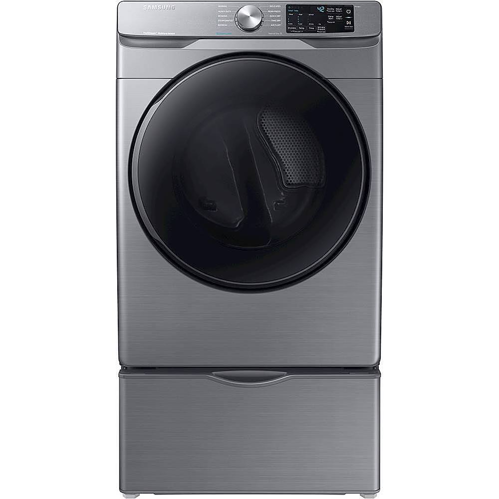 Alt View 11. Samsung - 7.5 Cu. Ft. Stackable Gas Dryer with Steam and Sensor Dry - Platinum.