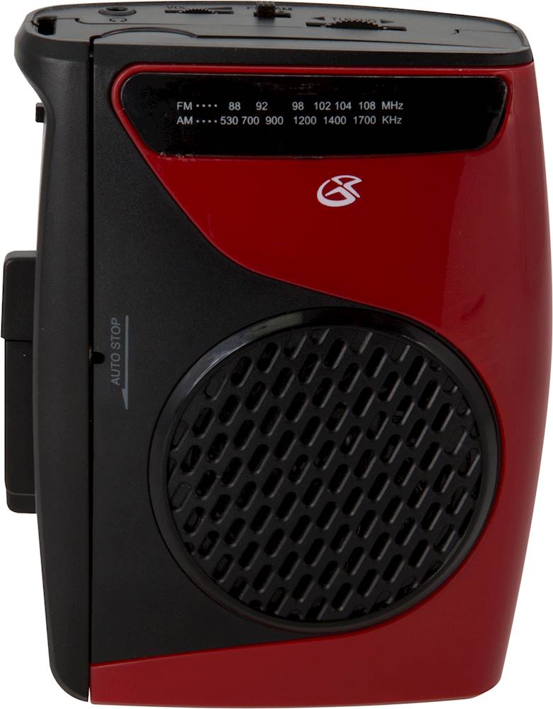 GPX Cassette Player with AM/FM Radio Black/Red CAS337B - Best Buy