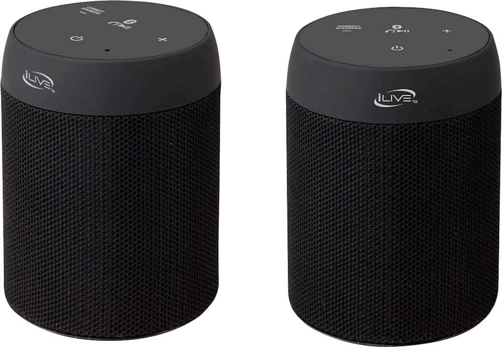 Left. iLive - Portable Bluetooth Speaker (2-Pack) - Black.