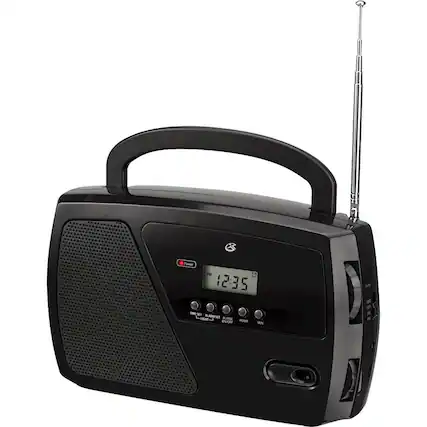 Left. GPX - Portable AM/FM Shortwave Radio - Black.