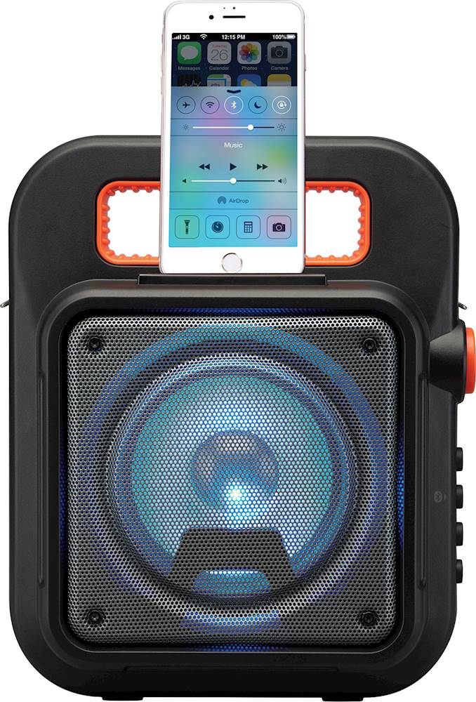 iLive ISB309 Portable Bluetooth Speaker Black/Orange ISB309B Best Buy