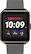 Front. iConnect by Timex - Square Smartwatch 40mm Alloy - Gunmetal with Gray Silicone Strap.
