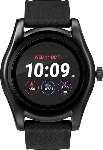 UPC 194366000061 product image for iConnect by Timex - Round Smartwatch 45mm Alloy - Black with Black Silicone Stra | upcitemdb.com