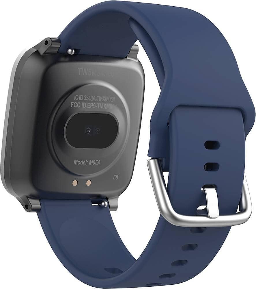 Back View: iConnect by Timex - Active Smartwatch 37mm Resin - Blue/Gunmetal