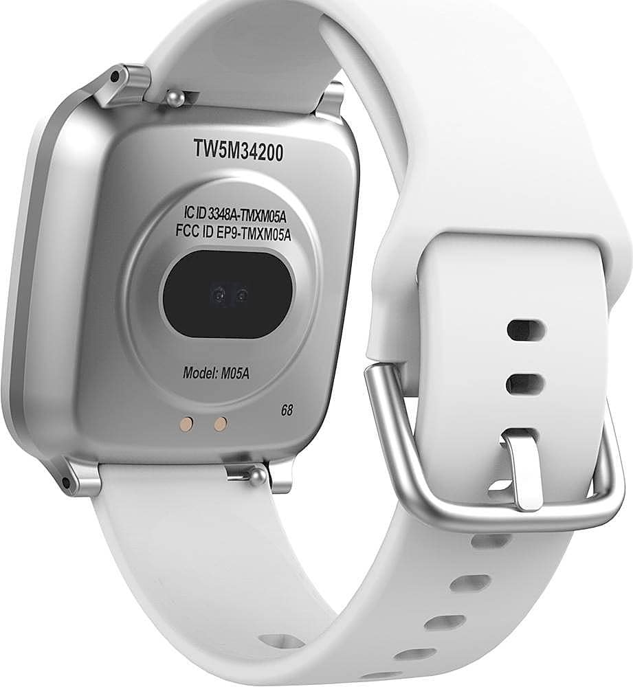 Back View: iConnect by Timex - Active Smartwatch 37mm Resin - Gray/Silver