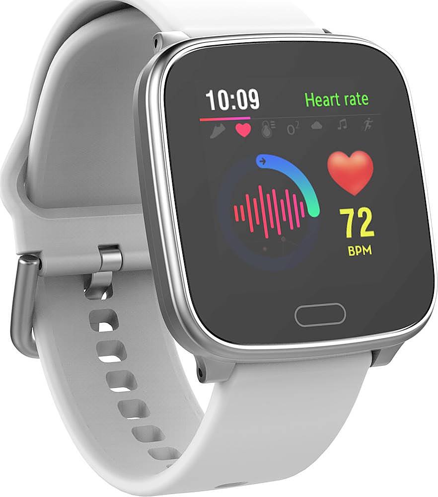 Angle View: iConnect by Timex - Active Smartwatch 37mm Resin - Gray/Silver