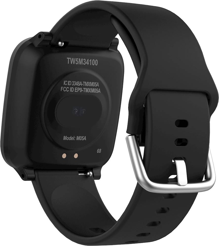 Back View: iConnect by Timex - Active Smartwatch 37mm Resin - Black