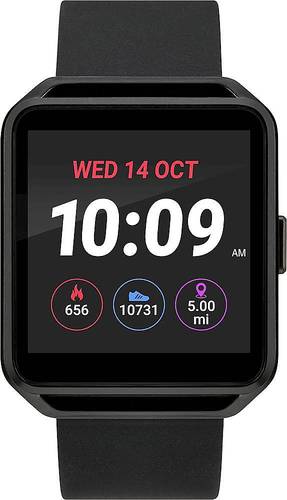UPC 194366000023 product image for iConnect by Timex - Square Smartwatch 40mm Alloy - Black with Black Silicone Str | upcitemdb.com