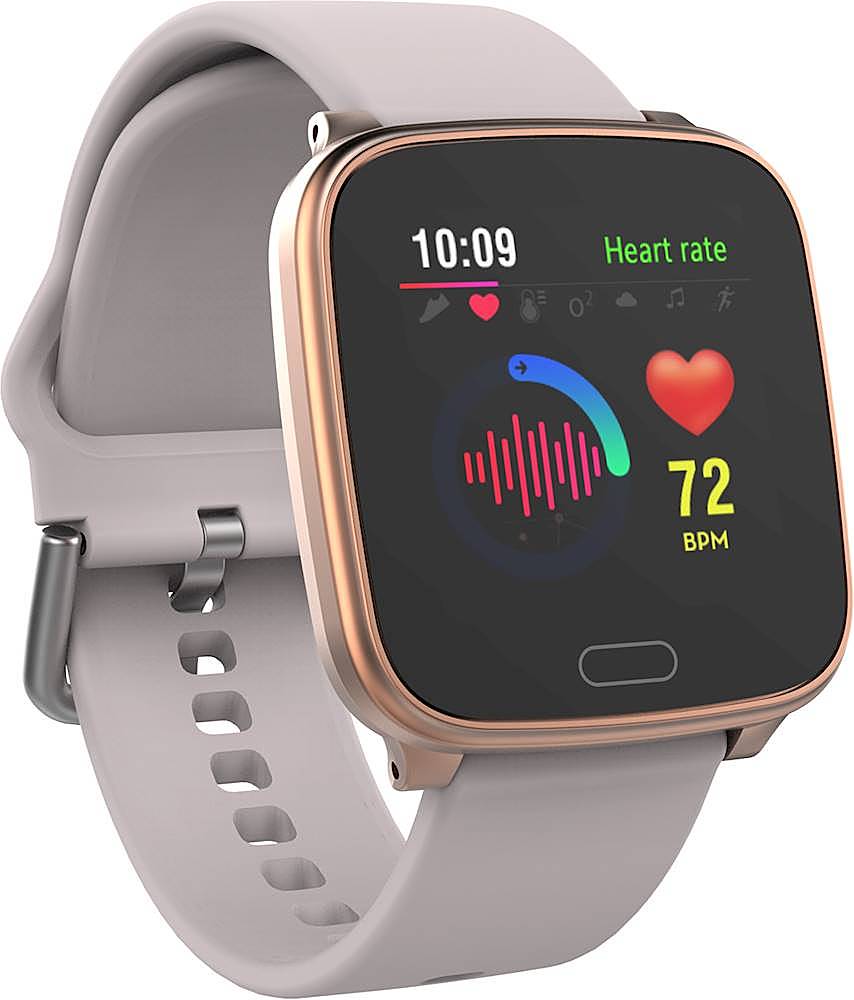 Angle View: iConnect by Timex - Active Smartwatch 37mm Resin - Blush/Gold