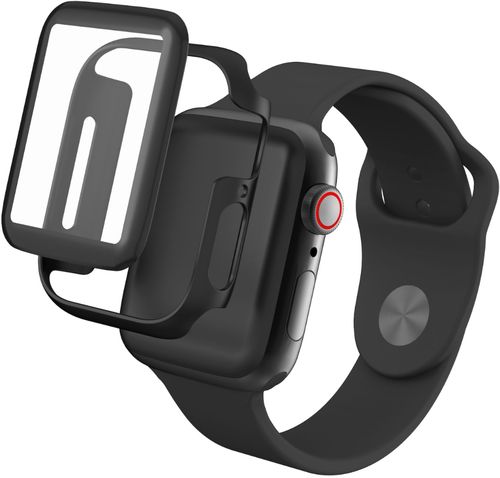 ZAGG - InvisibleShield GlassFusion 360 Screen Protector for Apple Watch Series 4, Series 5, SE, Series 6 44mm - Black