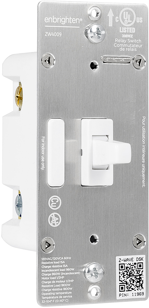 Enbrighten Z-Wave Plus In-Wall Smart Motion Switch, White